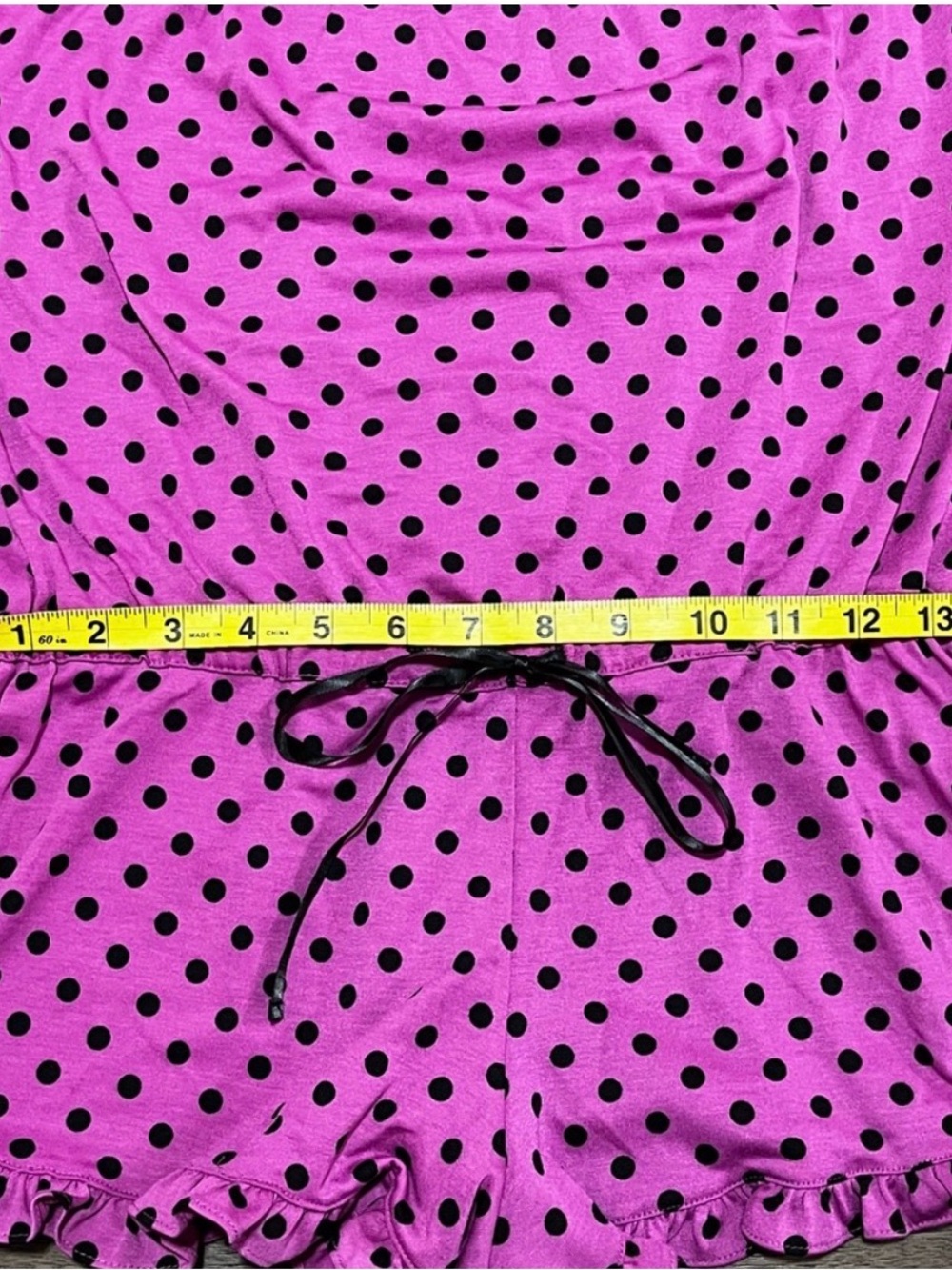 Betsey Johnson Purple Polka Dot Ruffle Romper Pajama - Picture 8 of 9